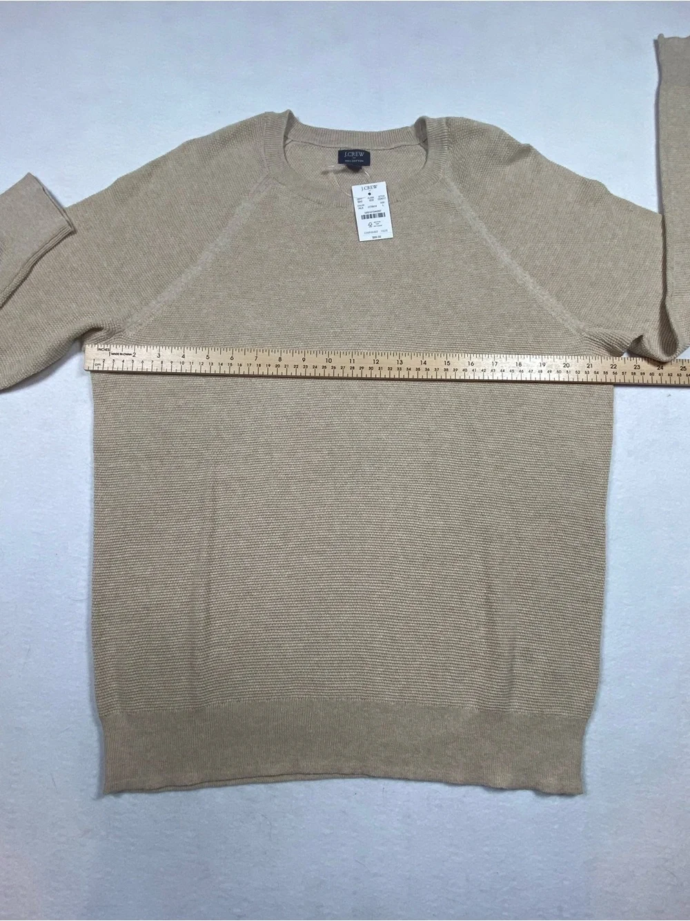 J. Crew‎ Men's Lightweight Cotton Sweater Beige, Large, NWT, Smart Casual Resort